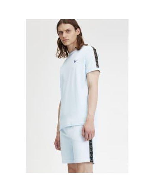 Taped ringer t-shirt light ice / warm Fred Perry de hombre de color White