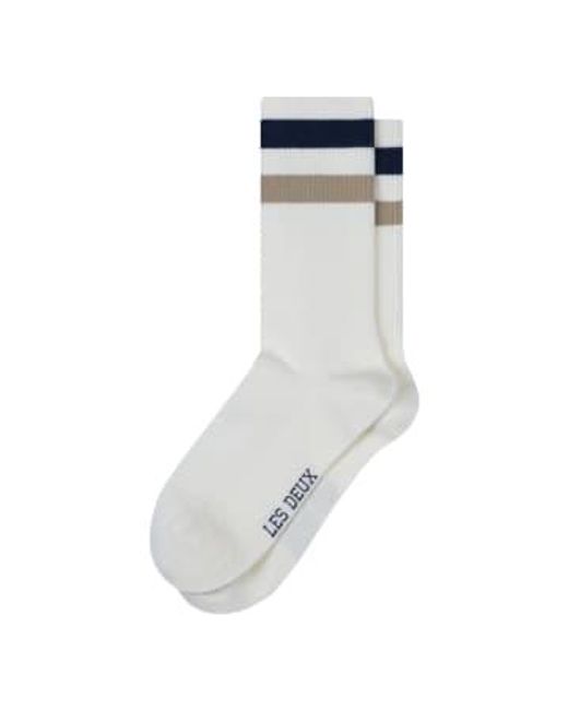 Les Deux Gray Woods Rib Stripe Socks M for men