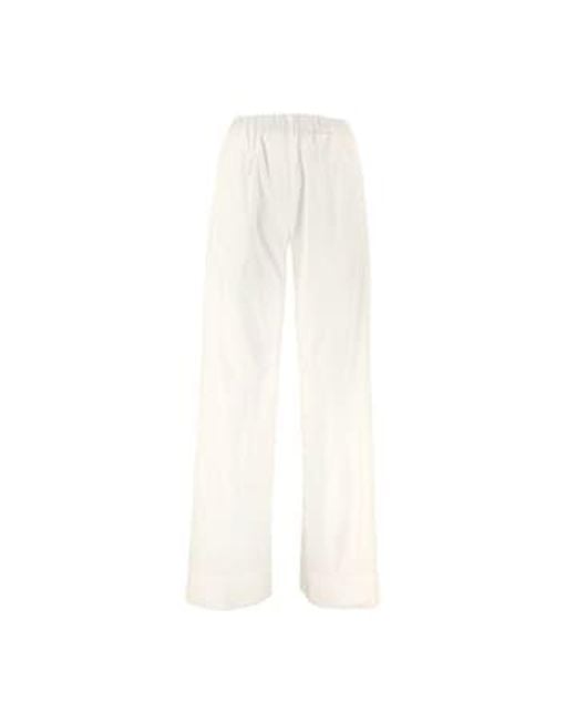 Pantaloni Pensil Light Gabardina Donna Ivory di TRUE NYC in White
