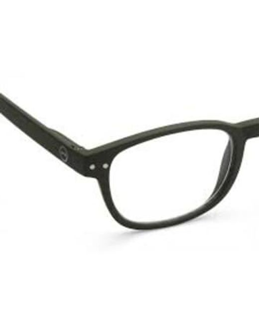 Izipizi Black Shape B Khaki Reading Glasses +2