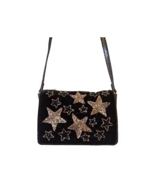 Nooki Design Black Stardust Beaded Bag / One 100% Leather; Lining: Cotton