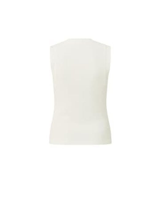 Singlet With Shoulder Detail Or Off di Yaya in White