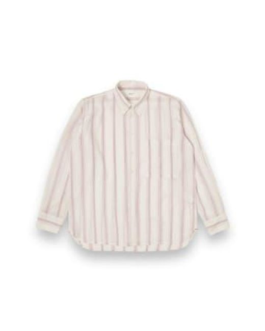 Universal Works Natural Square Pocket Shirt Hendrix Curry Stripe 30664 Ecru Lilac S for men