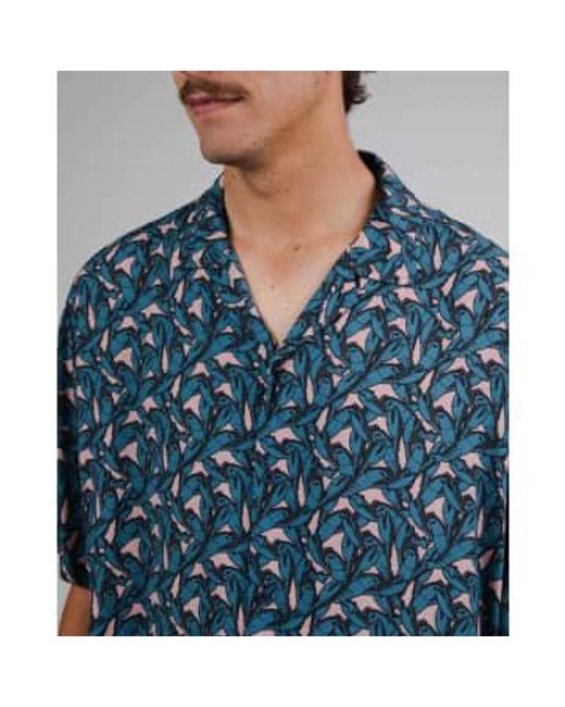 Camisa aloha langosta rosa azul Brava Fabrics de hombre de color Blue