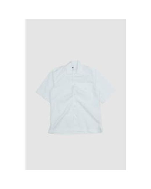Chemise poche plate popline en coton compact blanc Margaret Howell pour homme en coloris White