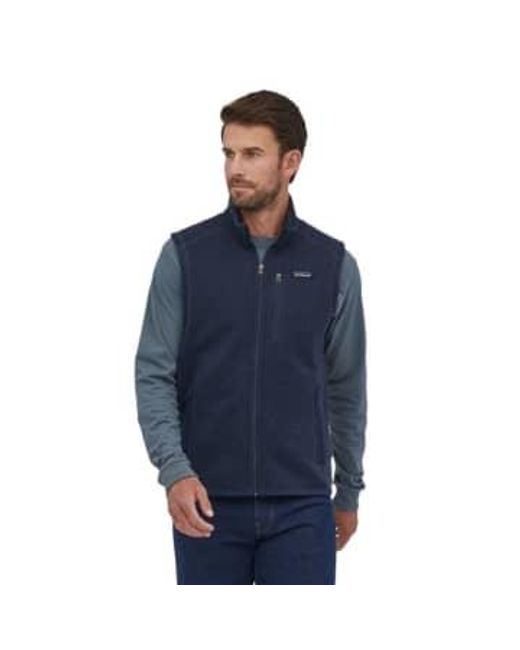 Patagonia Blue Better Sweater Fleece Vest New Navy L for men