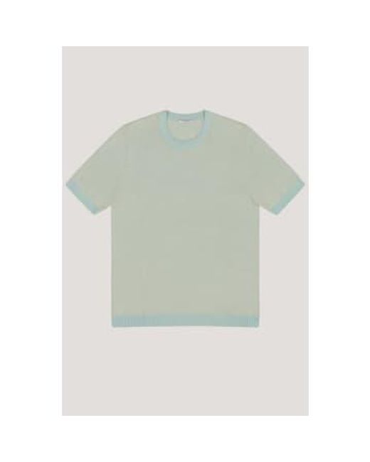 Fancy Knit 2 Tone T Shirt In Nassau Punto Pallino Cn4417 di Circolo 1901 in Green da Uomo