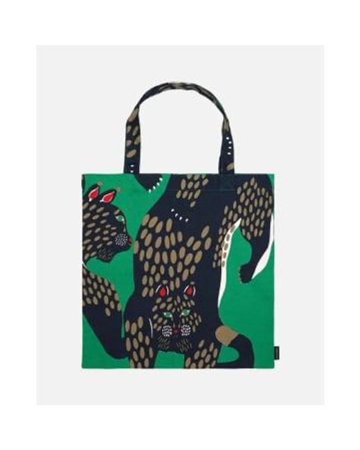 Marimekko Green Shopper Bag Ilves Lince Rossa