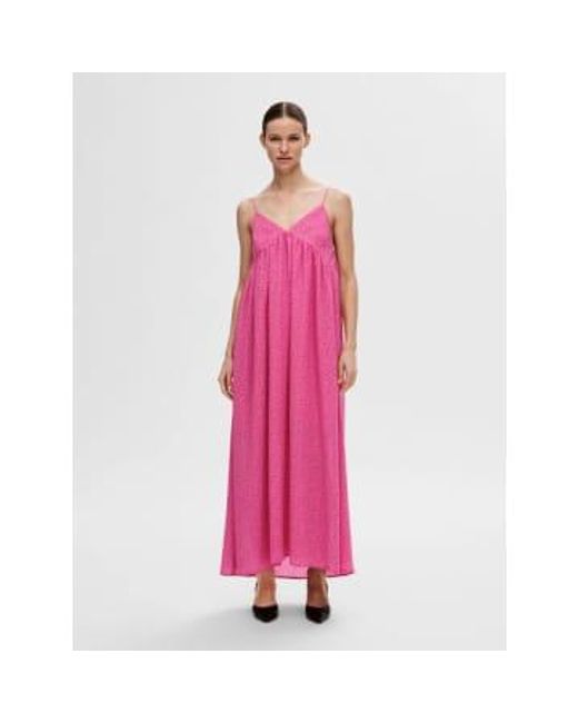 SELECTED Pink Sleeveless Maxi Dress Flower Fabric 34