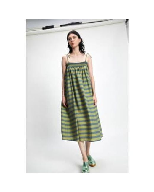 Rita Row Green Gary Stripes Midi Kleid