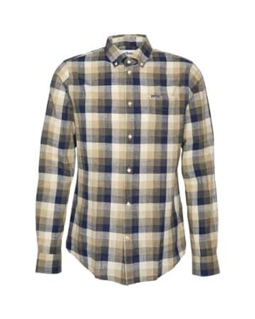 Barbour Blue Hillroad Tailored Shirt Olive Small for men