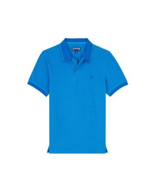 Vilebrequin Blue Palatin Contrast Trim Polo Shirt for men