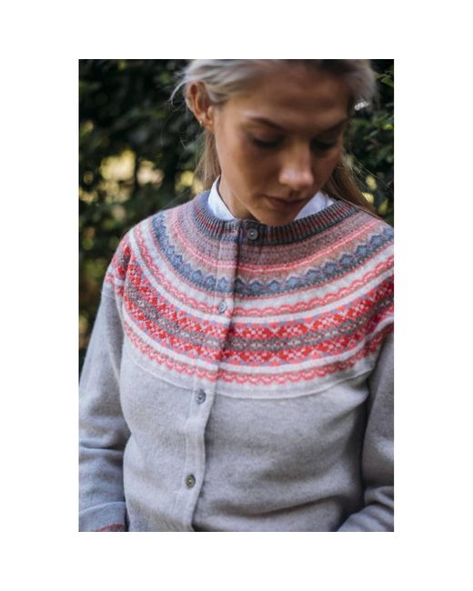 ERIBE Knitwear Multicolor Alpine Short Cardigan Hibiscus