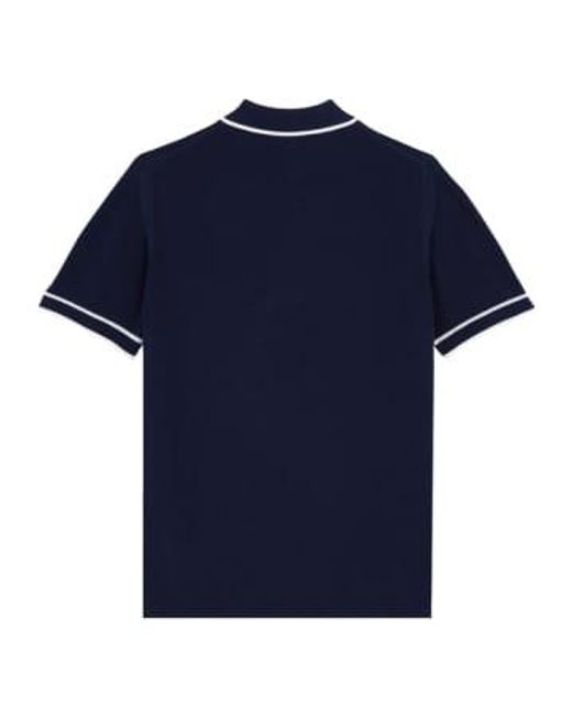 Pezou Honeycomb Fabric Polo Shirt In Blue Pezat174 di Vilebrequin da Uomo