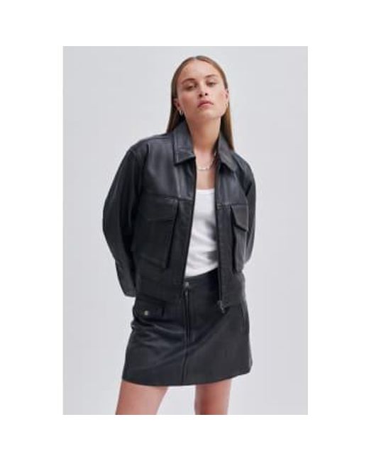 Second Female Black Lato Leather Jacket Xsmall