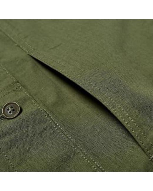 Engineered Garments Green Fatigue Shirt Jacket Olive Cotton Ripstop L for men