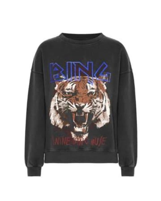 Anine Bing Black Tiger Sweatshirt Xxs /