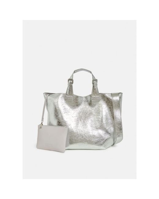 Essentiel Antwerp White Silver Fanny Handbag