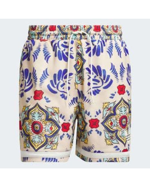 Adidas Blue Allover Printed Shorts M for men