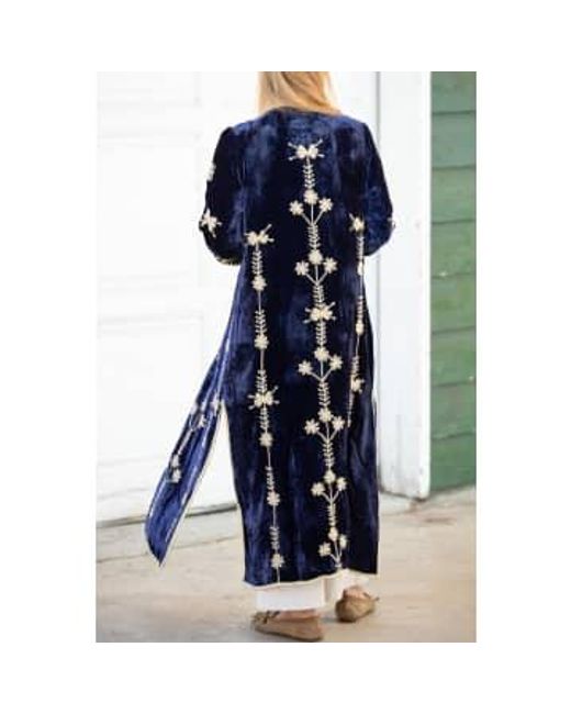 Pamela Shiffer Silk Velvet Embd Coat di Not Specified in Blue