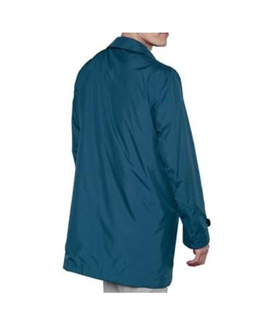 Blue Reversible Lightweight Raincoat di Canali da Uomo