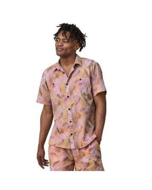 Patagonia Pink Camicia Back Step Uomo Channeling Spring/milkweed S for men