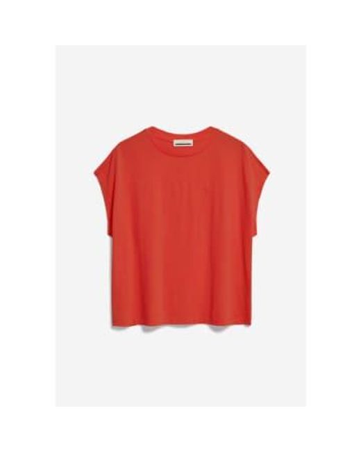 Camiseta extragran roja poppy inaara ARMEDANGELS de color Red