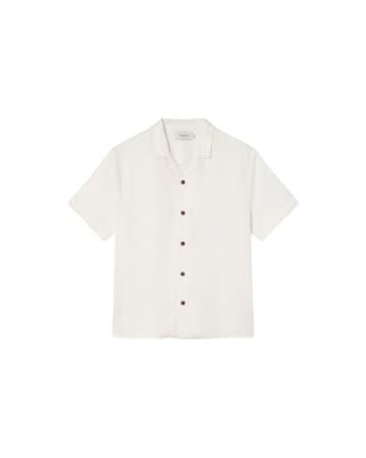 Camisa Hemp Jules Unisex di Thinking Mu in White