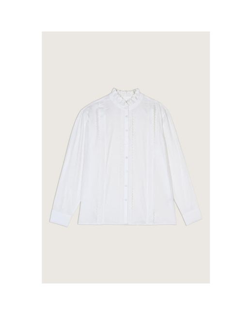 Ba&sh White Prisca Langarmes Hemd weiß