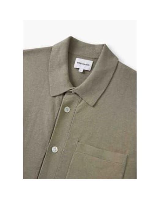 Norse Projects Green S Rollo Cotton Linen Short Sleeve Shirt for men