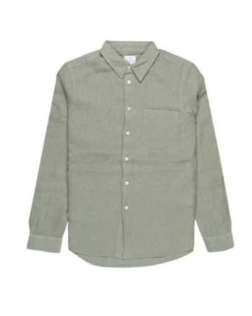 Ls Tailored Fit Linen Shirt di PS by Paul Smith in Green da Uomo
