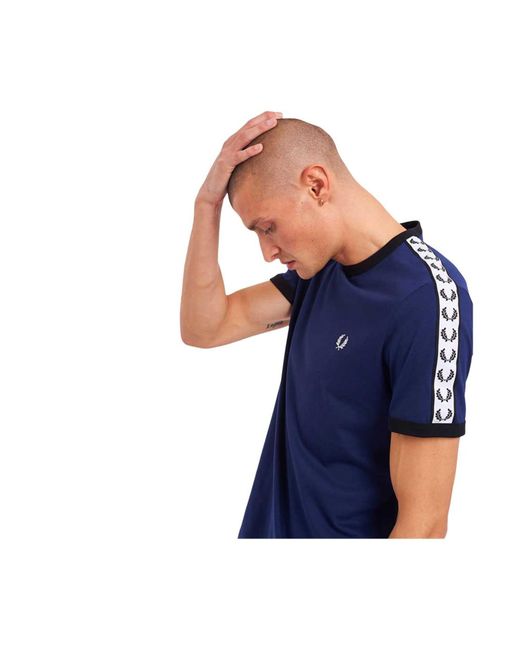Fred Perry Taped Ringer T-shirt French Navy in Blue | Lyst