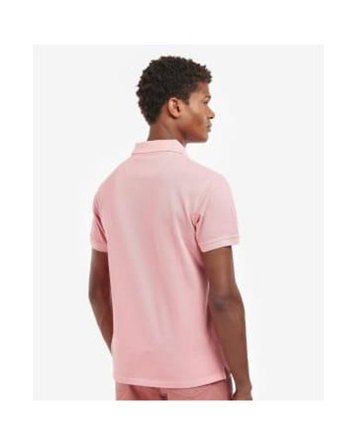 Barbour Pink Salt Washed Out Polo Shirt M for men