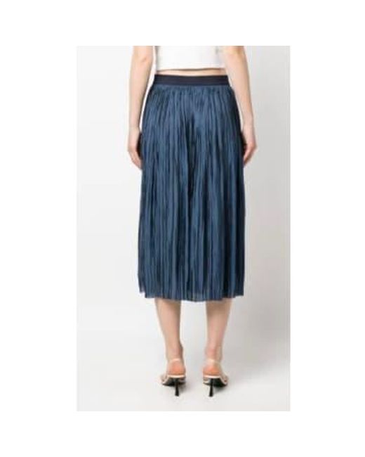 Roberto Collina Blue Plisse Midi Skirt Xs / Navy