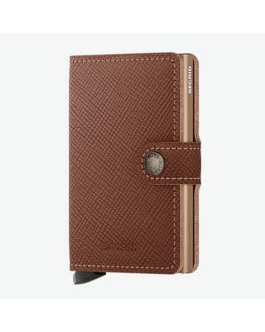 Secrid Brown Mini Wallet With Card Protector Rfid Rose Leather