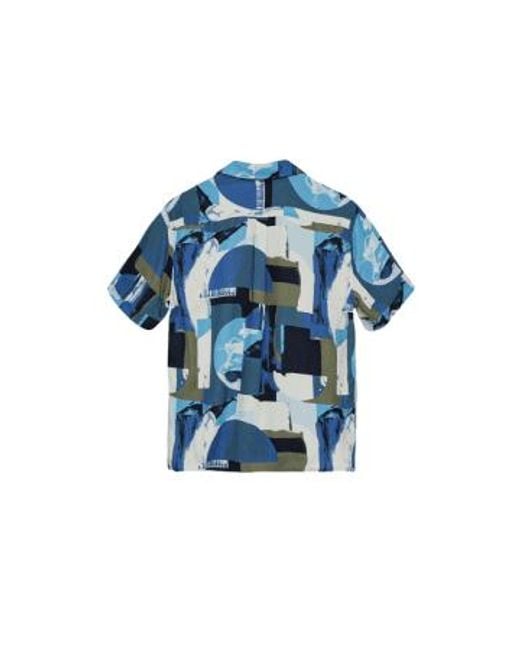 Anerkjendt Blue Leo S/s Viscose Aop Shirt for men