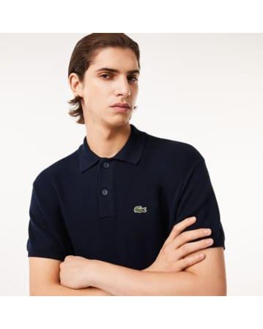 Lacoste Blue Marin Pole Of In Ecological Striped Cotton L for men