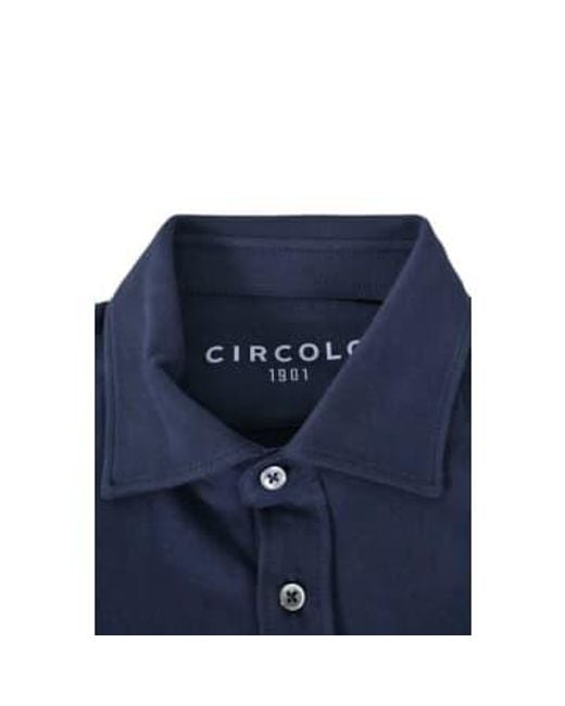 Circolo 1901 Blue Super Soft Stretch Cotton Jersey Shirt for men