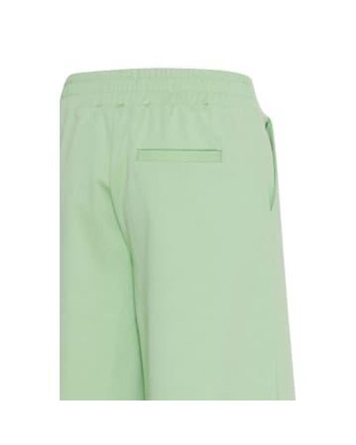 Ichi Green Kate Sus Wide Leg Cropped Trousers-sprucestone-20116301 Xs(uk6-8)