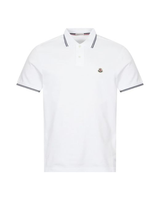 Moncler White Polo Shirt for Men | Lyst