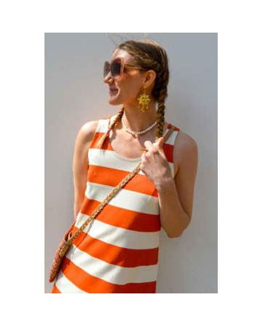 Compañía Fantástica Orange / Brick Stripe Dress S
