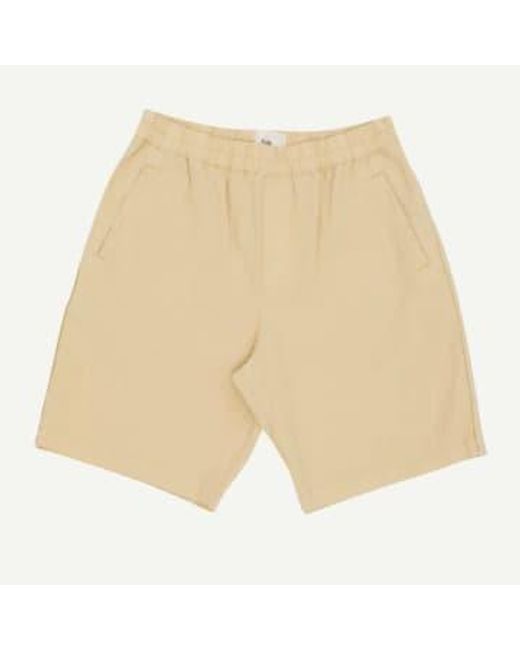 Pantalones cortos ensamblaje lino trigo Folk de hombre de color Natural