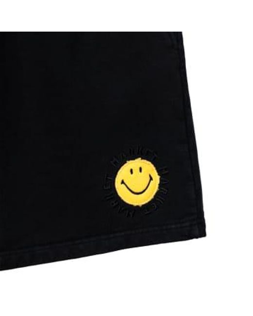 Smiley Vintage Sweatshorts Washed di Market in Black da Uomo