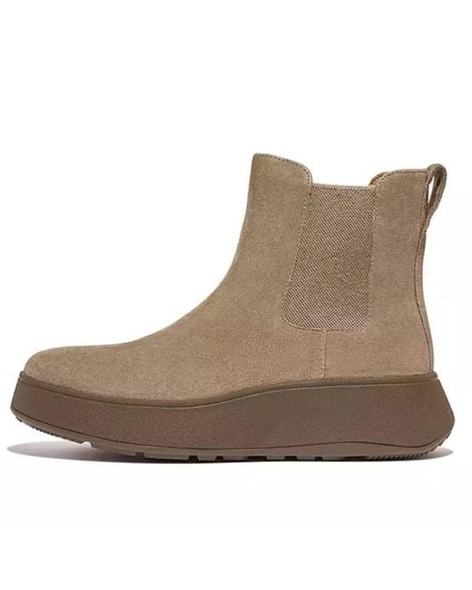F Mode Suede Flatform Chelsea Boots Minky Grey 3 di Fitflop in Brown