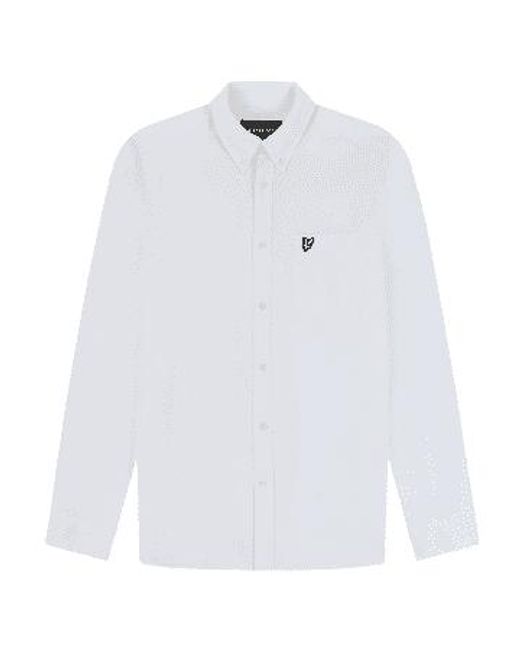 Lyle & Scott White & Regular Cotton Linen Button Down Shirt S for men