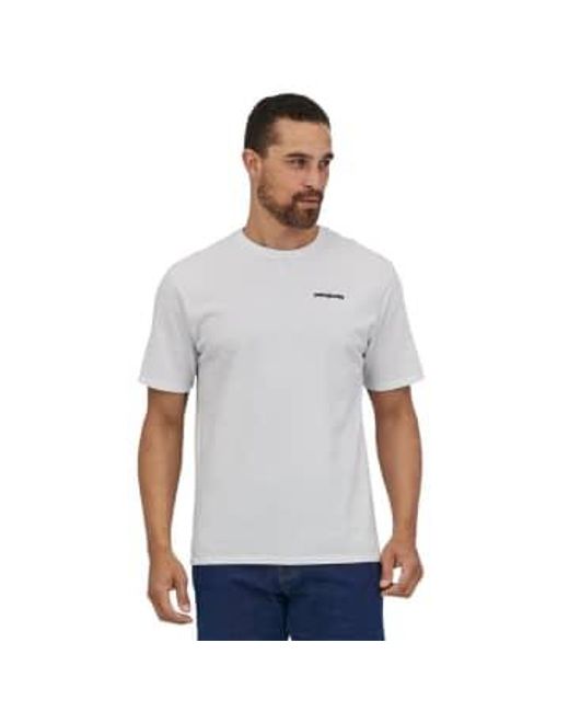 Patagonia White T-shirt P-6 Logo Responsibili Uomo S for men