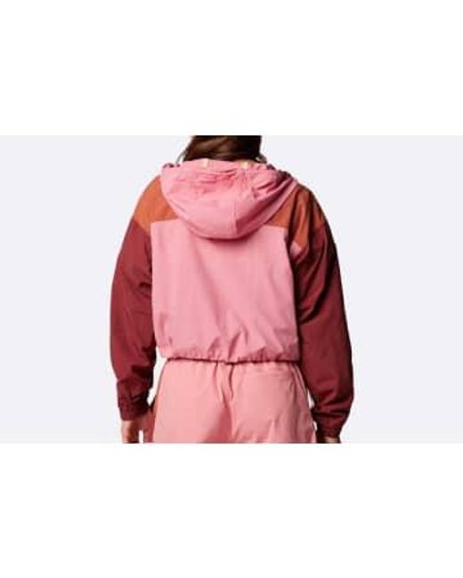 Wmns Painted Peak Cropped Wind Jacket Agave di Columbia in Pink