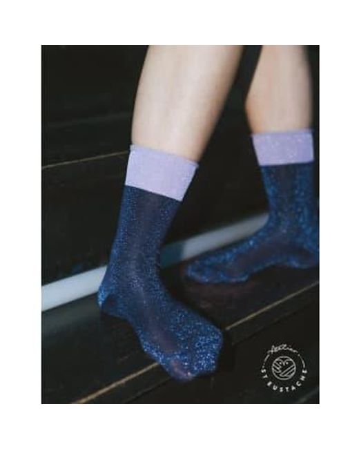 Atelier St Eustache Blue Techno Boom Socks