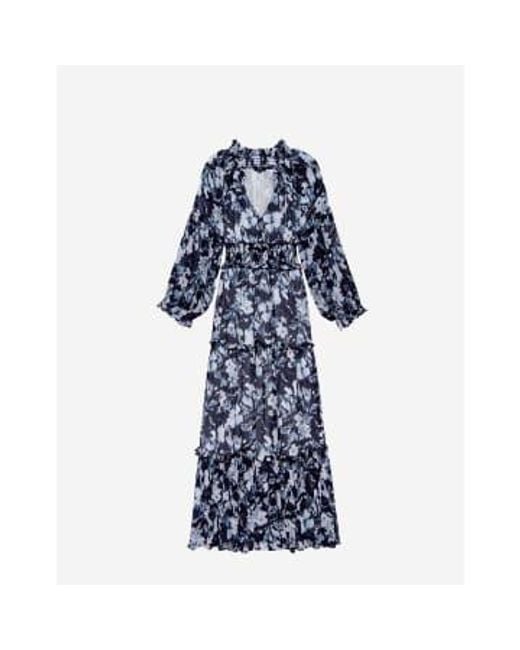 Rails Blue Frederica Floral V Neck Midi Dress Size: L, Col: Xs