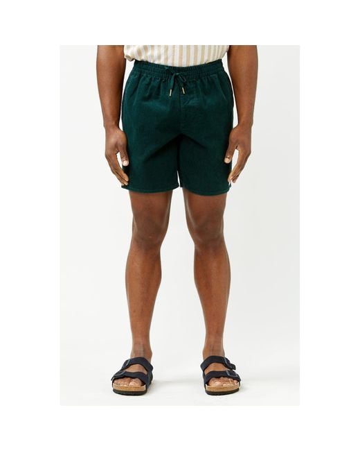 Rhythm Green Pine Cord Jam Shorts for men